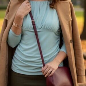 BLOUSE of Ann Taylor Green Ruched